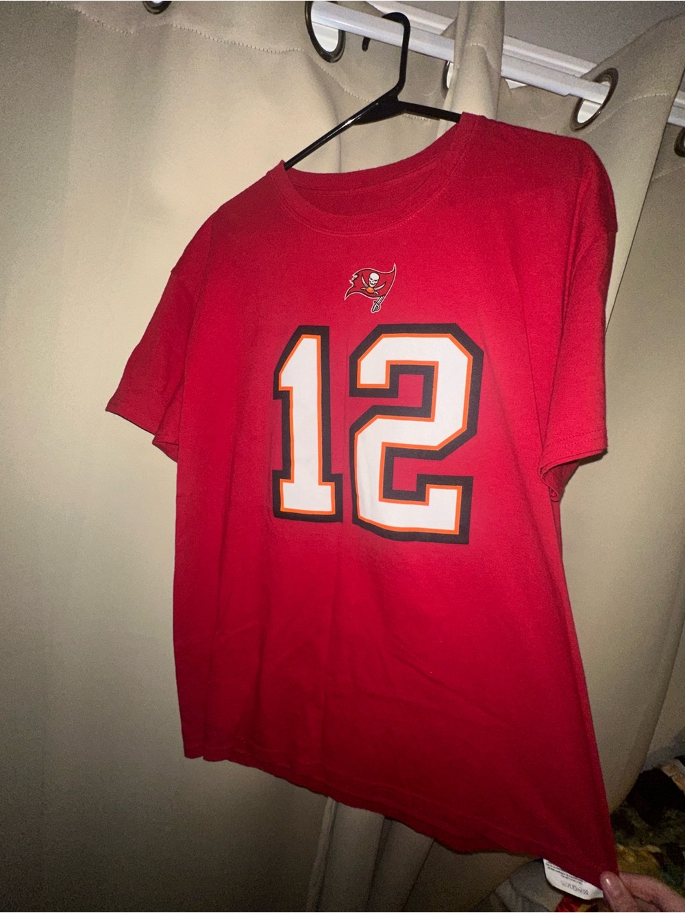 Tom Brady #12 Red T Shirt Adult L NFL Team Apparel Tampa Bay Buccaneers